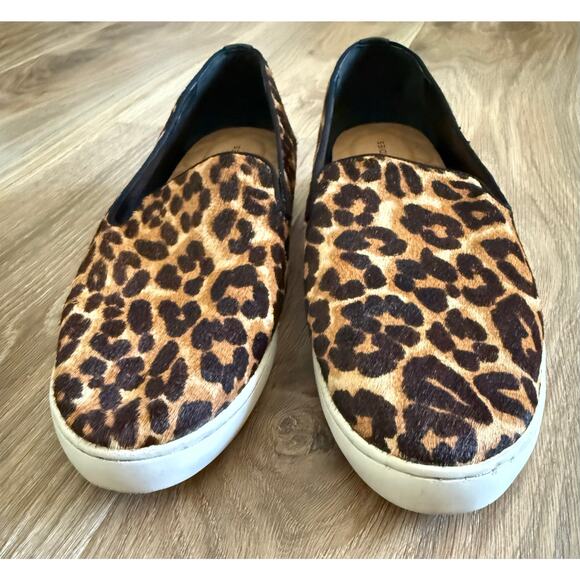 Birdies “The Swift” Flat Leopard Print Calf Hair Leather Slip-on Sneakers - Sz 9 - Picture 4 of 10